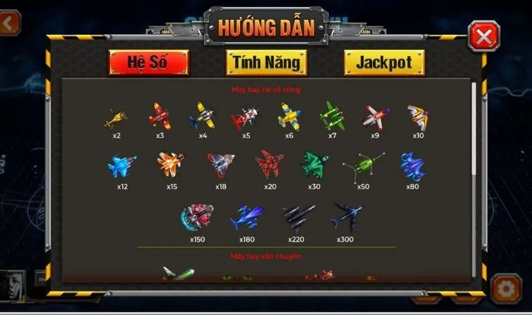 Các loại máy bay trong game Bắn Cá Đại Chiến B52 89Bet