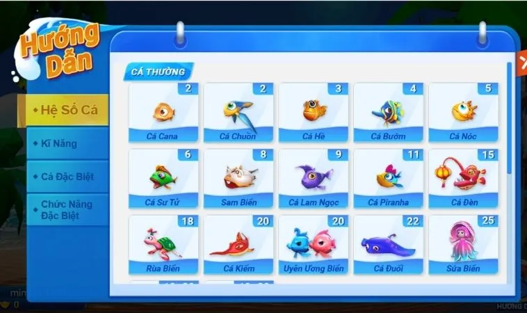 Hệ số cá thưởng trong game Bắn Cá Đại Dương Tại 89Bet