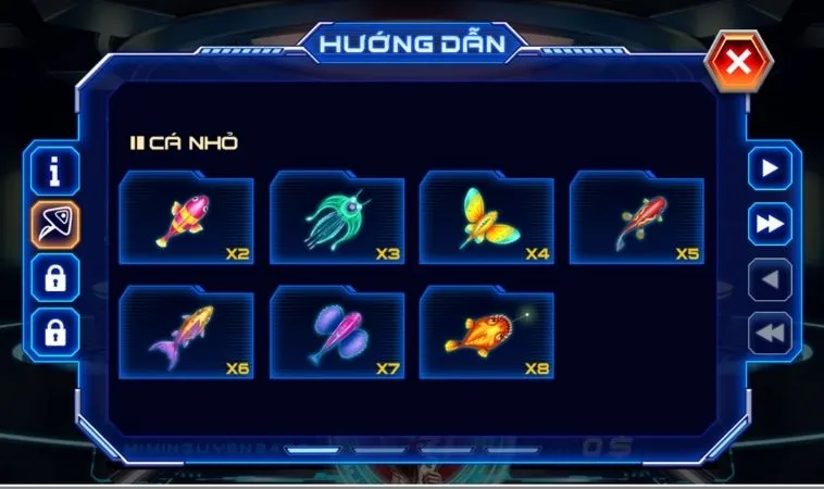 Hệ số thưởng các sinh vật trong game Bắn Cá Men In Black 89Bet