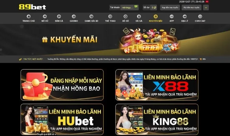 khuyến mãi 89Bet